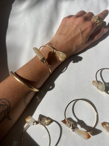 Raw stone wrap bracelet