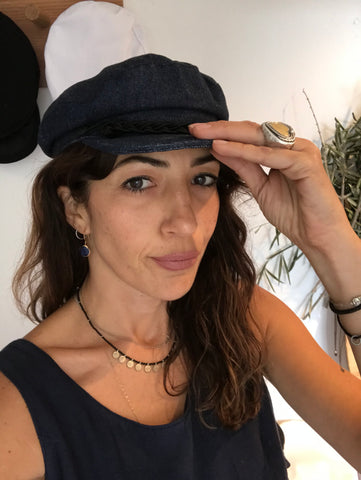 Greek Denim Cotton Fishermans Hat