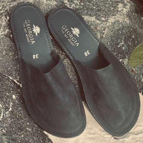 Helios Sandal- Black Suede