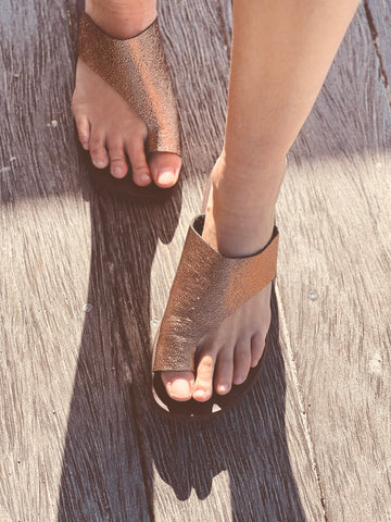 Maia Sandal- Bronze Crinkle