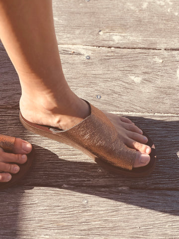 Maia Sandal- Bronze Crinkle