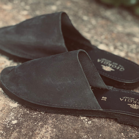 Helios Sandal- Black Suede