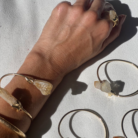 Raw stone wrap bracelet