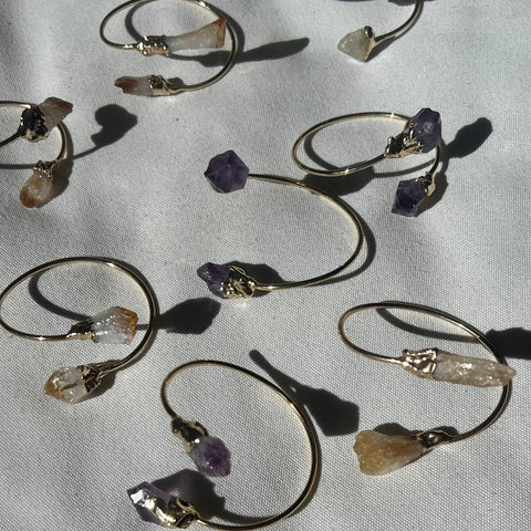 Raw stone wrap bracelet