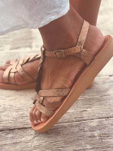 Alaia Sandal- Bronze Crinkle