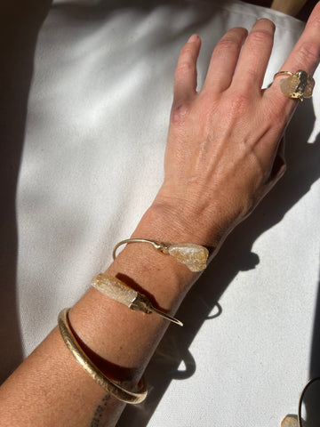 Raw stone wrap bracelet