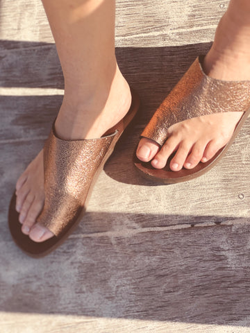 Maia Sandal- Bronze Crinkle