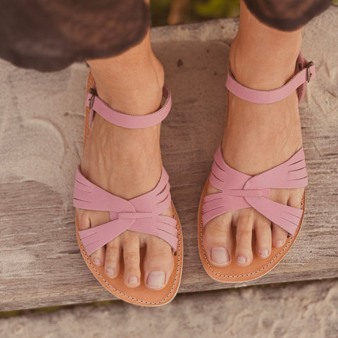 Agna Sandal- Pink Suede