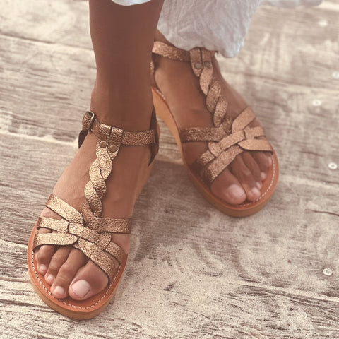 Alaia Sandal- Bronze Crinkle