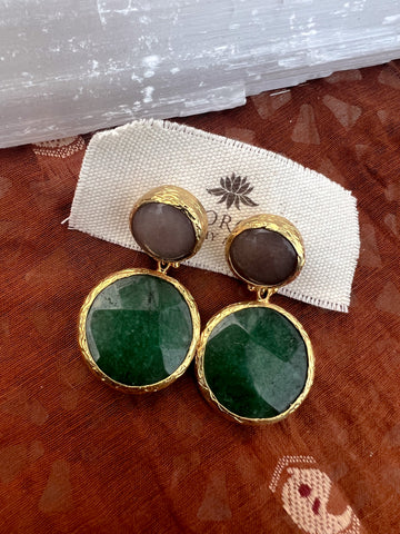 Double Stone Earring- Large