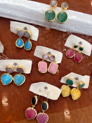 Double Stone Earring- Large