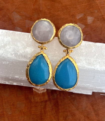 Double Stone Earring- Large