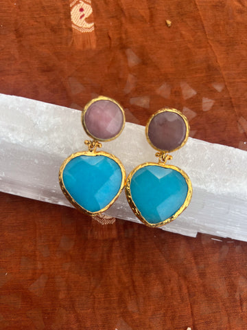 Double Stone Earring- Large