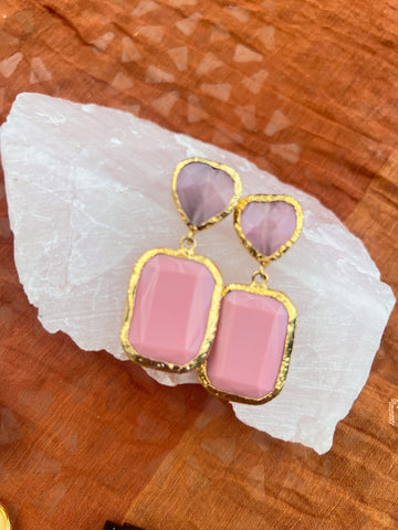 Double Stone Earring- Large