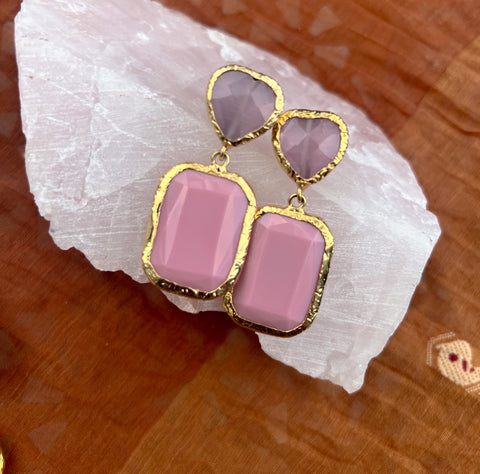 Double Stone Earring- Large