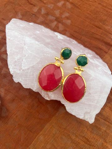 Double Stone Earring- Large