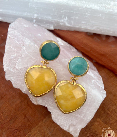 Double Stone Earring- Large