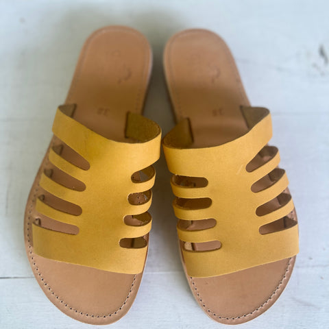 Mala Sandal- Mustard Suede