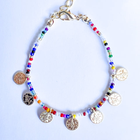 Coin Bead Bracelet