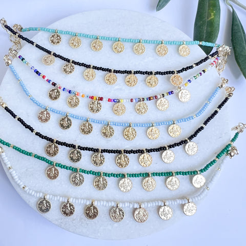 Coin Bead Bracelet