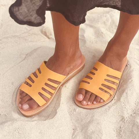 Mala Sandal- Mustard Suede