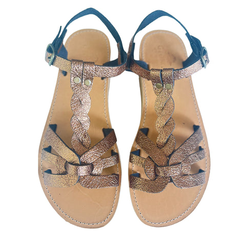Alaia Sandal- Bronze Crinkle