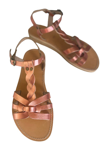 Alaia Sandal- Metallic Rose