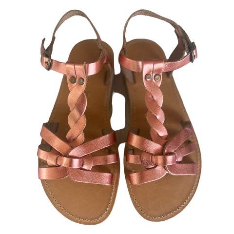 Alaia Sandal- Metallic Rose
