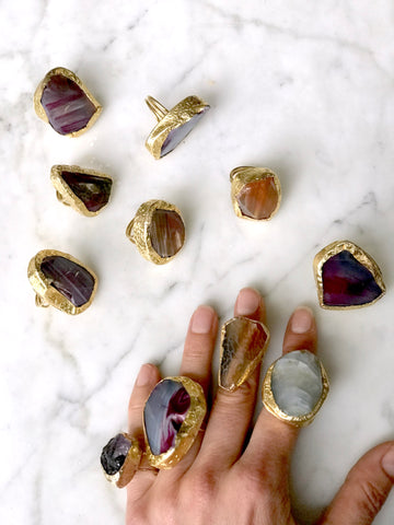 Turkish Stone Ring- Shiny Agate