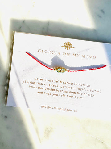 Nazar Eye String Bracelet with Eyelashes