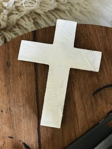 Made in Nature Wall Cross -White Fern