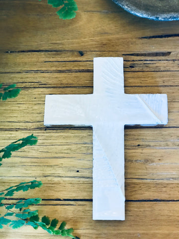 Made in Nature Wall Cross -White Fern