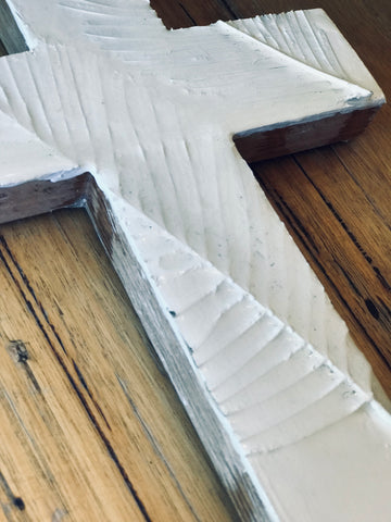 Made in Nature Wall Cross -White Fern